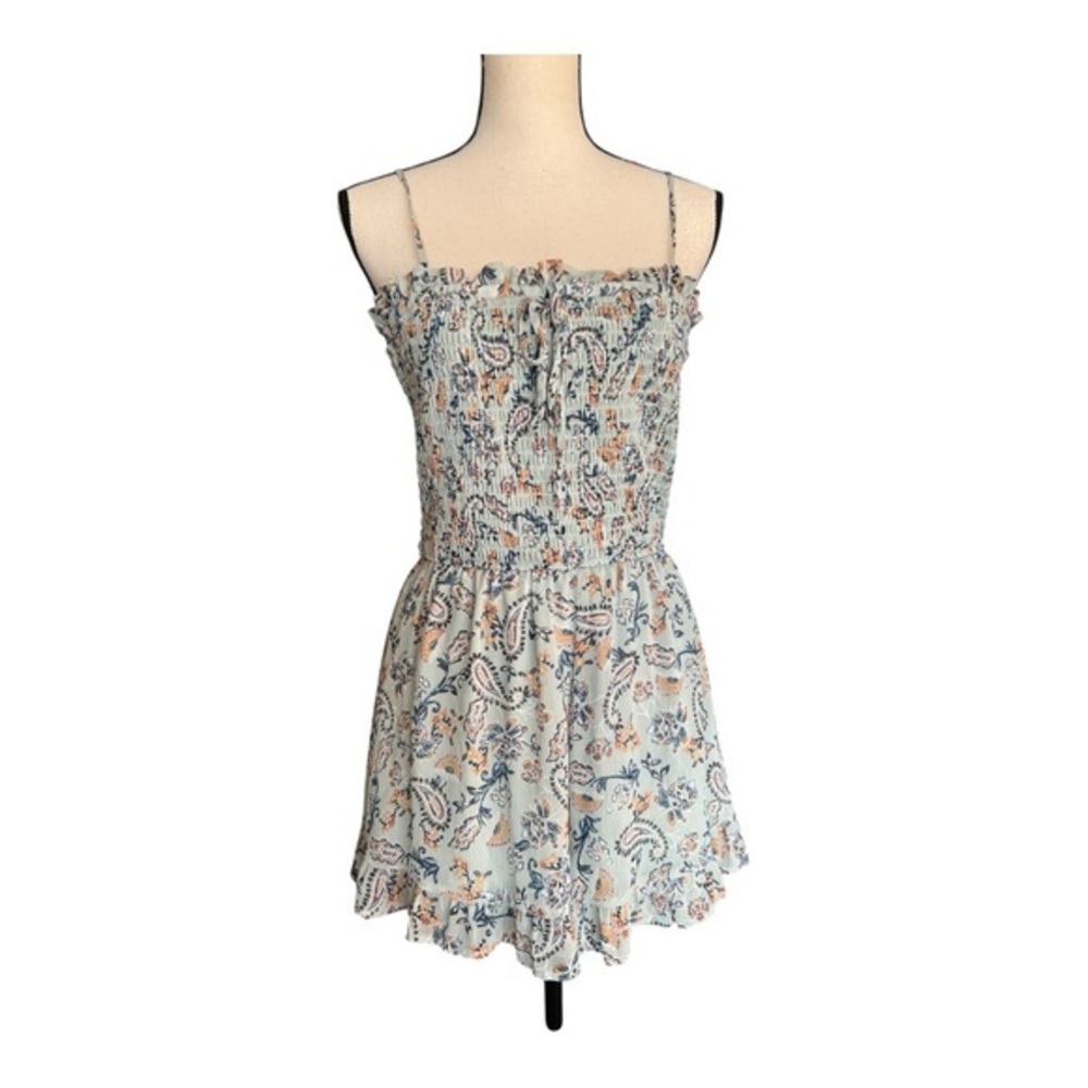 Trixxi Paisley Blue and White Floral Romper Size L